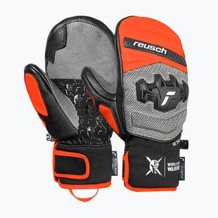 Vaikiškos slidinėjimo pirštinės Reusch Worldcup Warrior GS Mitten black/silver/fluo red