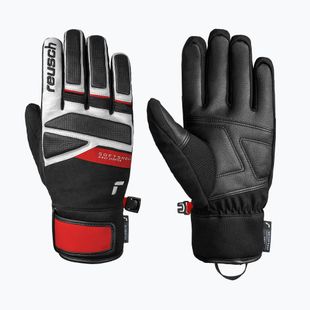 Vyriškos slidinėjimo pirštinės Reusch Thunder R-Tex XT black/white/fire red