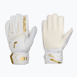 Vaikiškos vartininko pirštinės Reusch Attrakt AB1 Solid Junior white/gold