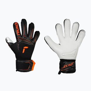 Vaikiškos vartininko pirštinės Reusch Attrakt Advance Finger Support Junior black/shocking orange