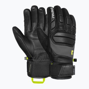 Slidinėjimo pirštinės Reusch Profi SL black/dark granite/safety yellow
