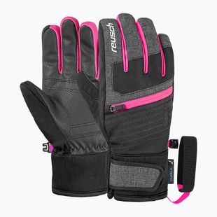 Vaikiškos slidinėjimo pirštinės Reusch Leo R-Tex XT black/black melange/pink glo