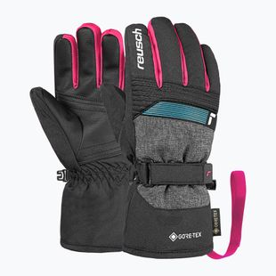 Vaikiškos slidinėjimo pirštinės Reusch Rocket GORE-TEX black/black melange/pink glo