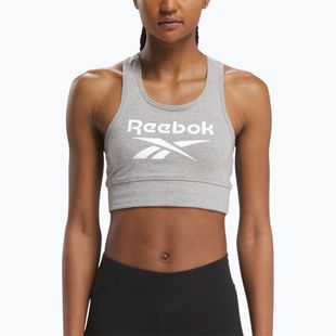 Moteriška treniruočių liemenėlė Reebok Identity Big Logo medium grey heather/white