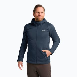 Vyriškas žygio džemperis Jack Wolfskin Peak District Hooded Full Zip midnight sky