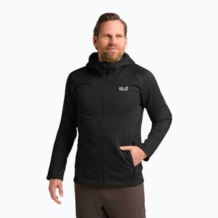 Vyriškas žygio džemperis Jack Wolfskin Peak District Hooded Full Zip black