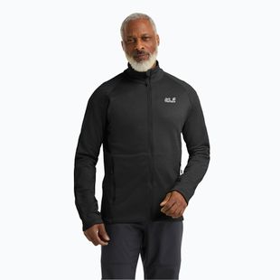 Vyriškas žygio džemperis Jack Wolfskin Peak District Full Zip black