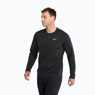 Vyriški žygio marškinėliai ilgomis rankovėmis Jack Wolfskin Trail black