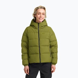 Moteriškas pūstas paltas Jack Wolfskin Frozen Palace khaki green
