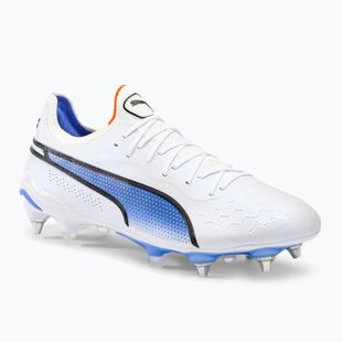 Vyriški futbolo bateliai PUMA King Ultimate MXSG puma white/puma black/blue glimmer/ultra orange