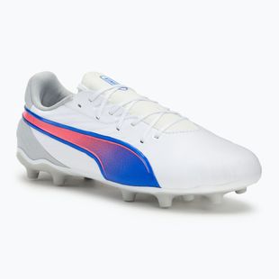Vaikiški futbolo batai PUMA King Match FG/AG Jr puma white/bluemazing/flat light grey/sunset glow