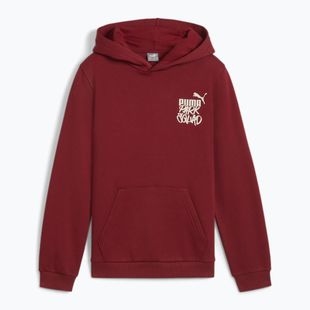 Vaikiškas džemperis PUMA ESS+MIS 90s Hoodie FL intensyvios raudonos spalvos