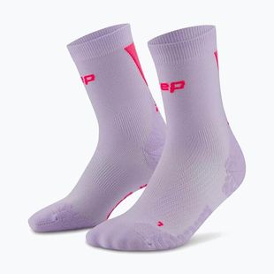 Vyriškos kompresinės kojinės CEP Ultralight Mid Cut 4.0 lilac/pink