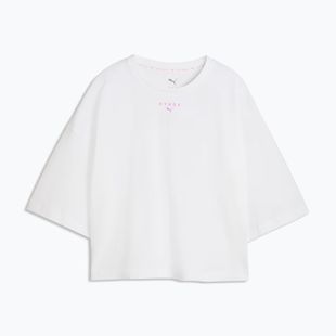 Moteriški treniruočių marškinėliai PUMA x HYROX Cropped Lifestyle Tee balti