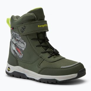 Paauglių sniego batai KangaROOS K-MJ Edison EV RTX SL olive / limetta dino