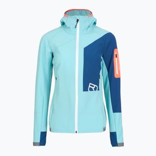Moteriška softshell striukė ORTOVOX Berrino su gobtuvu mėlyna 6027700007