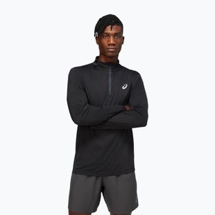 Vyriška ASICS Core 1/2 Zip performance juoda bėgimo striukė su ilgomis rankovėmis
