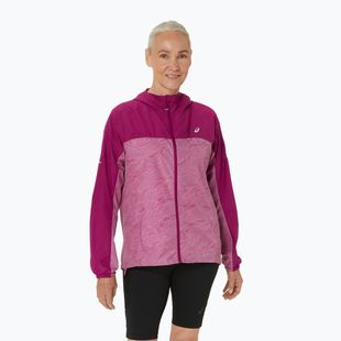 Moteriška bėgimo striukė ASICS Fujitrail Packable soft berry/blackberry
