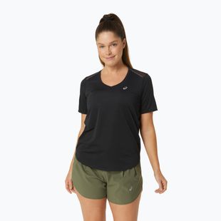 Moteriški bėgimo marškinėliai ASICS Road V-Neck performance black