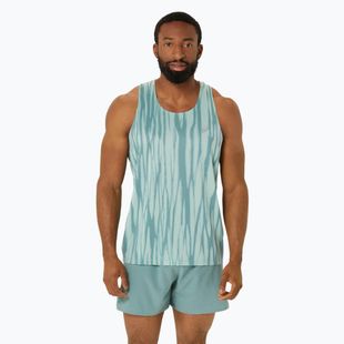 Vyriškas bėgimo tank topas ASICS  Road All Over Print Singlet light celadon/celadon