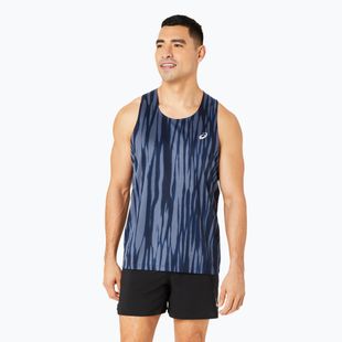 Vyriškas bėgimo tank topas ASICS  Road All Over Print Singlet blue expanse/midnight