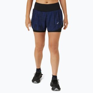 Moteriški bėgimo šortai ASICS Road All Over Print 2N1 3.5IN midnight