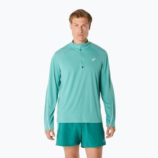 Vyriški bėgimo marškinėliai ilgomis rankovėmis ASICS Road Lite-Show 1/2 Zip light teal