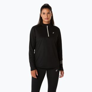 Moteriški bėgimo marškinėliai ilgomis rankovėmis ASICS Icon 1/2 Zip LS Top performance black
