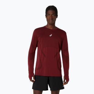 Vyriški bėgimo marškinėliai ilgomis rankovėmis ASICS Road Seamless LS dark red planet
