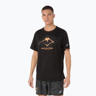 Vyriški bėgimo marškinėliai ASICS Fujitrail Logo SS performance black