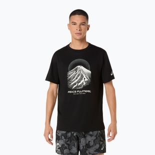 Vyriški bėgimo marškinėliai Asics Fujitrail Logo Ss Top Performance Black/Cream/Carbon