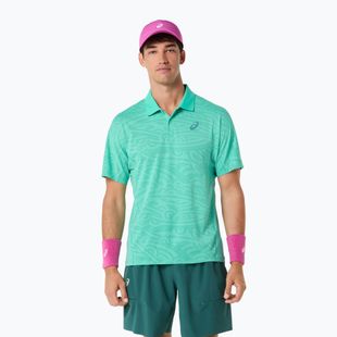 Vyriški teniso marškinėliai ASICS Match Jacquard Polo aurora green
