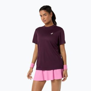 Moteriški teniso marškinėliai ASICS Court Top W dark aubergine