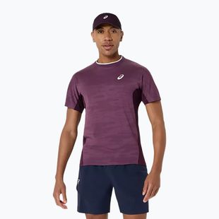 Vyriški teniso marškinėliai ASICS Match Jacquard dark aubergine