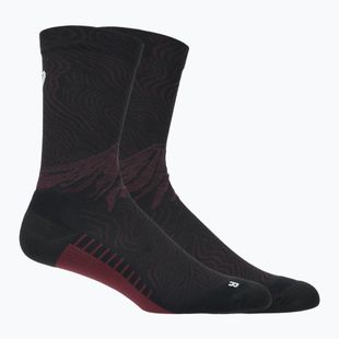 Kojinės ASICS Fujitrail Graphic Crew dark aubergine/black