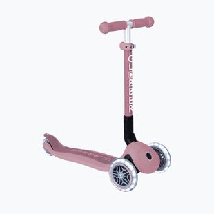 Vaikiškas triratis paspirtukas Globber Junior Foldable Lights Eco berry