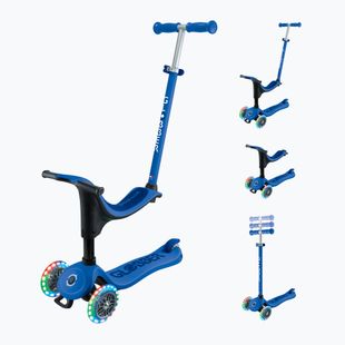 Vaikiškas triratis paspirtukas Globber Go.Up Sporty Lights navy blue