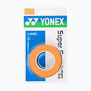YONEX badmintono raketės apvyniojimai 3 vnt. oranžiniai AC 102 EX