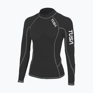 Moteriški plaukimo marškinėliai ilgomis rankovėmis TUSA Black rashguard