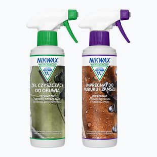 Batų priežiūros rinkinys Nikwax Footwear Cleaning Gel+ Nubukas ir veliūras 2 x 300ml