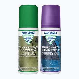 Batų priežiūros rinkinys Nikwax Footwear Cleaning Gel + Medžiaga ir oda 2 x 125 ml