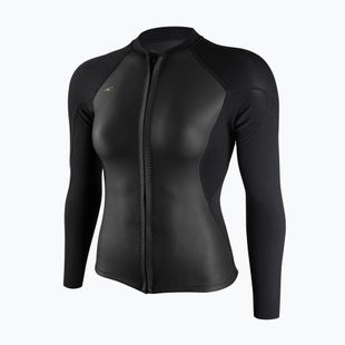 Moteriškas plaukimo hidrokostiumas O'Neill Bahia 1/0.5mm Full-Zip Jacket glide black/black/black