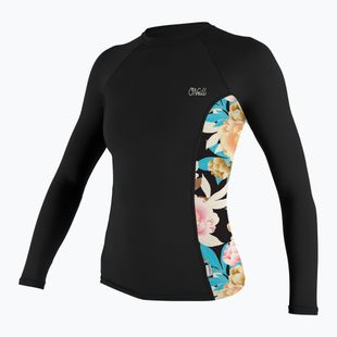 Moteriški plaukimo marškinėliai ilgomis rankovėmis O'Neill Side Print Rash Guard black/mikah floral