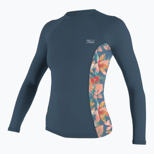 Moteriški plaukimo marškinėliai ilgomis rankovėmis O'Neill Side Print Rash Guard copen blue/painted tropics