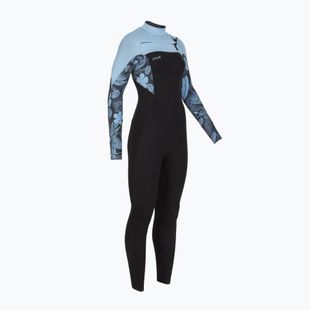 Moteriškas plaukimo kostiumas O'Neill Epic 5/4 mm Chest Zip Full black/stormy palm/faded denim