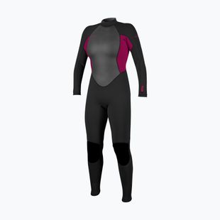 Moteriškas plaukimo kostiumas O'Neill Reactor-2 3/2 Back Zip Full J18 black/punk pink