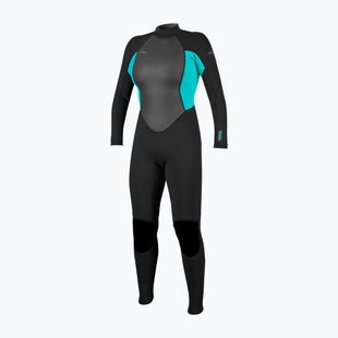 Moteriškas plaukimo kostiumas O'Neill Reactor-2 3/2 mm Back Zip Full black/light aqua