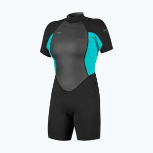 Moteriškas plaukimo kostiumas O'Neill Reactor-2 2mm Back Zip SS Spring IS7 black/light aqua