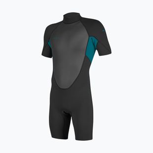 Vaikiškas plaukimo kostiumas O'Neill Youth Reactor-2 2mm Back Zip SS Spring black/tide pool