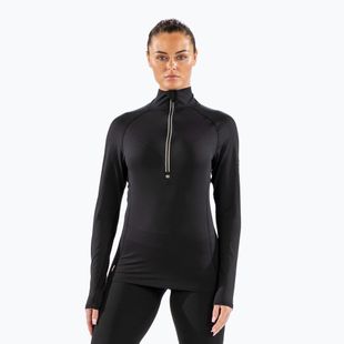 Moteriški termoaktyvūs marškinėliai su užtrauktuku Surfanic Cozy Zip Neck juodi